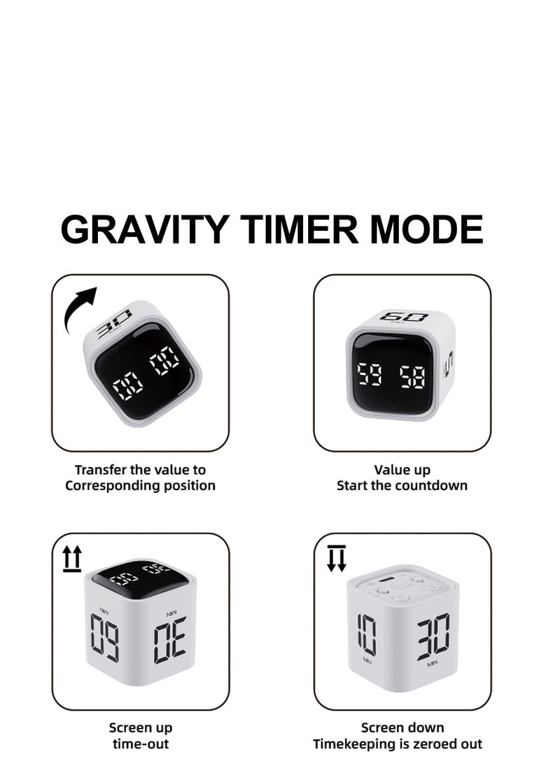 SYOSI Upgraded Rechargeable 500mAh Cube Pomodoro Timer, Productivity Timer, Timer for Kids, Kitchen Timer, Digital Timer for Cooking, Desk Timers for Classroom, Teacher, Toothbrush, Exercise, Oven, Baking - Image 4