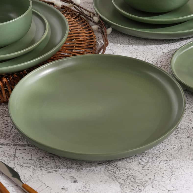 Pan Home طقم عشاء من 12 قطعة من الخزف - أخضر - Image 4