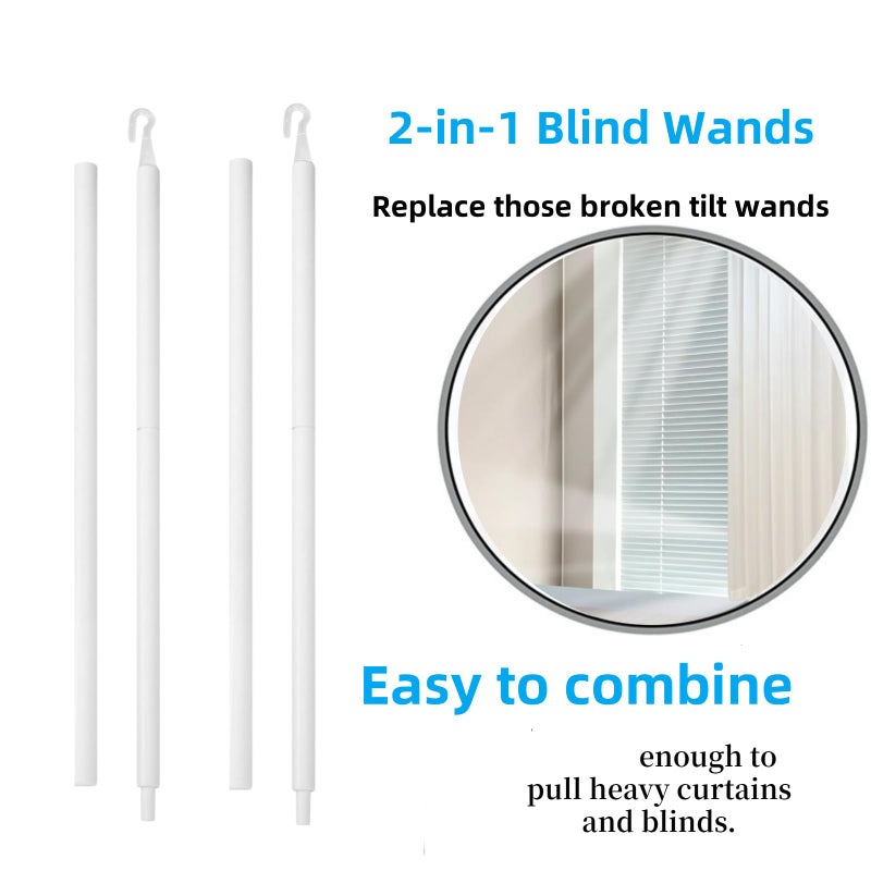 Khakho Detachable Blind Rods Blind Wands Replacement with Hook 24 Inches Blinds Handle Replacement 2 Pcs Window Blinds Wand Replacement - Image 4