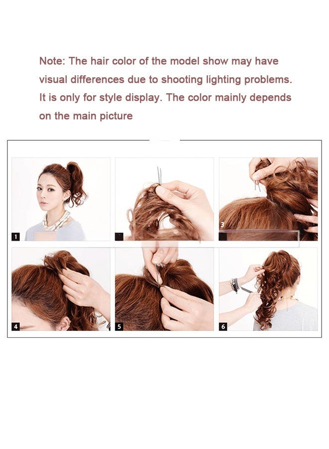 سوفي وصلات شعر أنيقة مجعدة للشعر بدون إتلاف الشعر للنساء - شعر مستعار كثيف بمظهر طبيعي بطول 48 سم، وصلات شعر مجعدة مرفوعة بتسريحة كعكة أنيقة، إكسسوارات شعر أنيقة للنساء لحفلات الزفاف والاستخدام اليومي - Image 2