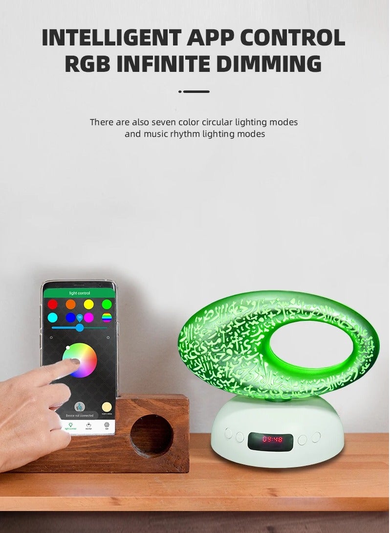 كابتن تيك مكبر صوت للقرآن الكريم، مكبر صوت للقرآن الكريم بتقنية LED، شاشة عرض رقمية للوقت، ساعة أذان، تطبيق وجهاز تحكم عن بعد على شكل متحف - Image 5