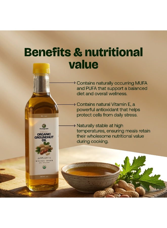 Homegrown Organic Groundnut Oil – Pure, Cold-Pressed for High-Temperature Cooking 1 litre - Image 5