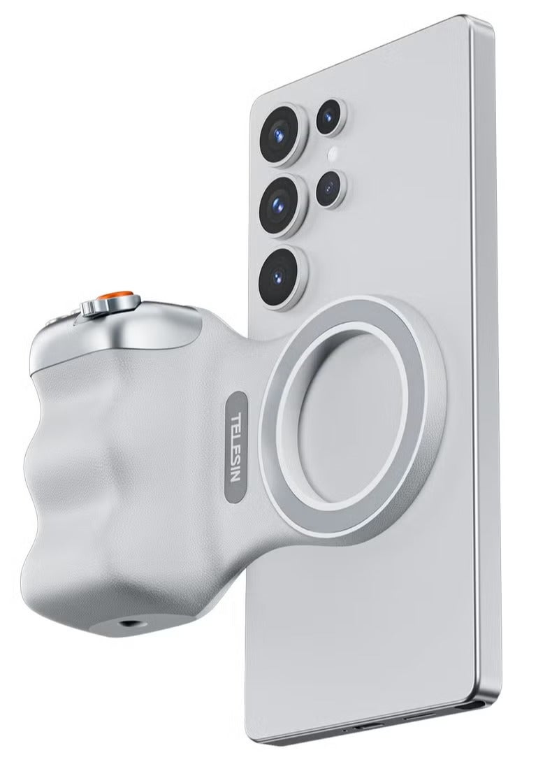 TELESIN Fun Shot Magnetic Grip 2 | Magnetic Camera Phone Grip with Bluetooth Remote Shutter, Strong Magnetic Mount, Ergonomic Handle, 1/4" Screw & Cold Shoe Compatible for iPhone MagSafe & Magnetic Phones - Image 1