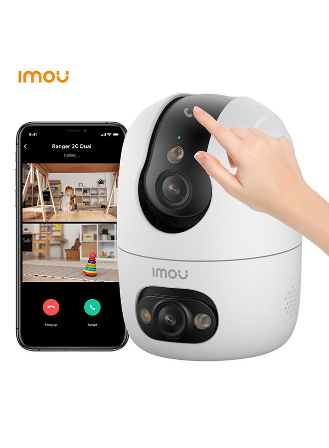 Security Camera Ranger 2C Dual 6MP Indoor CCTV Camera Dual-Band Wi-Fi 6 One-touch Call 2K & 2K Dual-Lens Smart Tracking Full-color night vision support Micro SD Card Slot (up to 512GB)