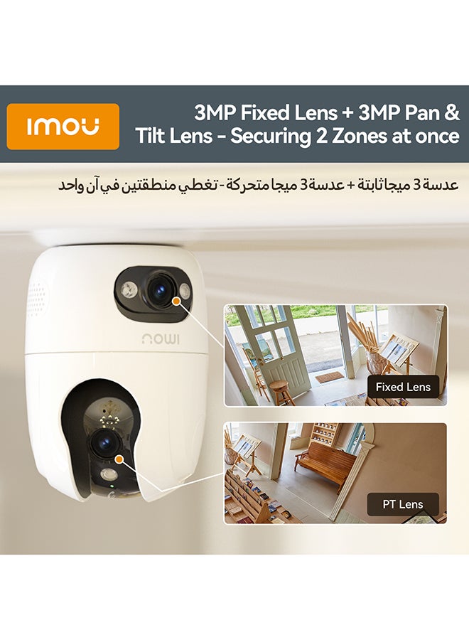 IMOU Security Camera Ranger 2C Dual 6MP Indoor CCTV Camera Dual-Band Wi-Fi 6 One-touch Call 2K & 2K Dual-Lens Smart Tracking Full-color night vision support Micro SD Card Slot (up to 512GB) - Image 3