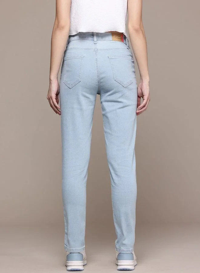 Freehand  Women Slim Fit Solid Mid Rise Jeans  | Best Price UAE