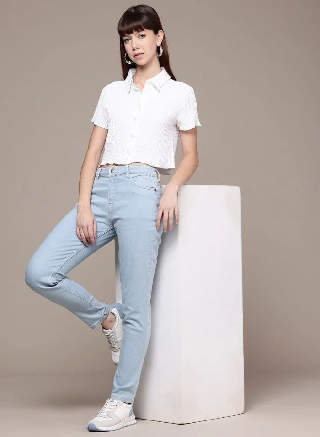 Freehand  Women Slim Fit Solid Mid Rise Jeans  | Best Price UAE