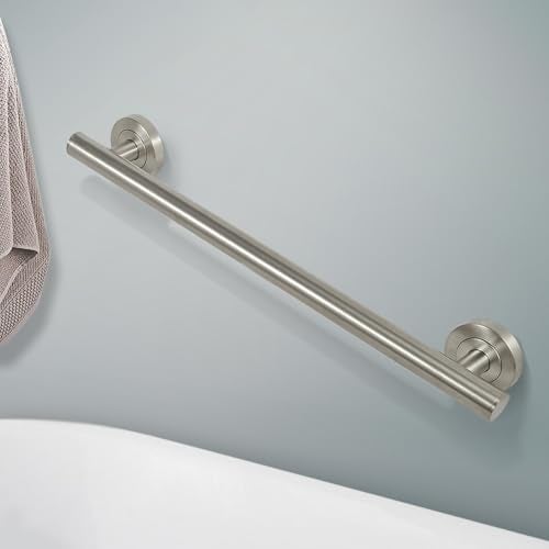 Lava Odoro Shower Grab Bar Modern Stainless Steel Handicap Grab Bar for Bathtubs and Showers Shower Safety Bar for Seniors Disabled ADACompliant Brushed Nickel 24 Inch - Image 3
