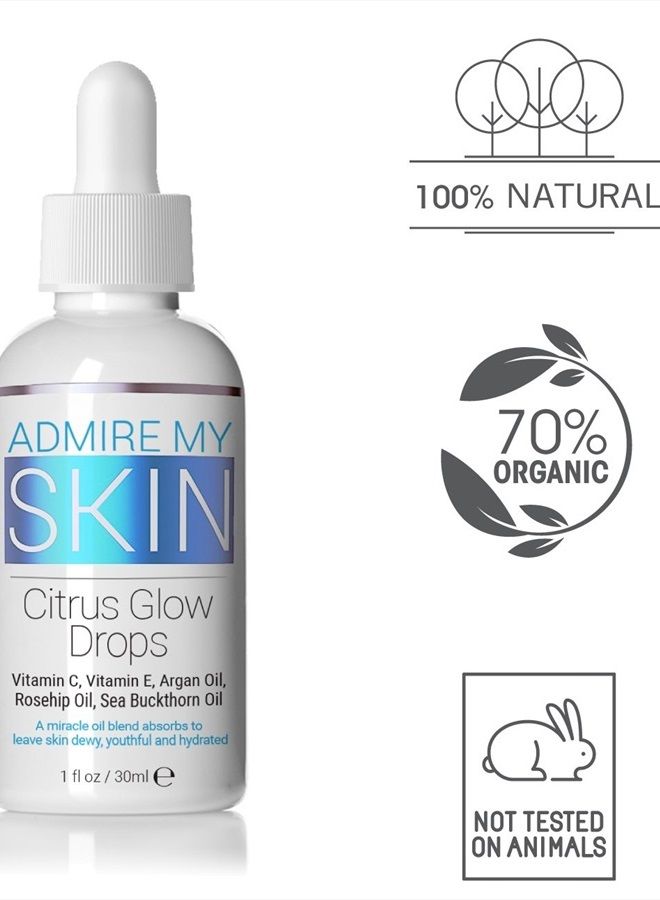 Admire My Skin Vitamin C Oil for Face Gua Sha Massage - Organic Facial Oil for Glowing Skin with Vitamin E Oil + Argan Oil + Rosehip Oils - This Oil for Face Provides You With A Dewy, Youthful Glow - Image 3