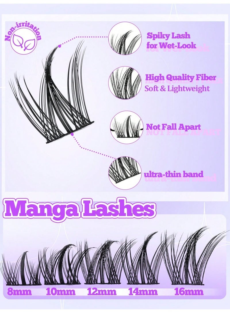 الكنز 100 قطعة رموش كتل شعر مينك، 0.05 مم بشريط شفاف ذاتية اللصق بدون غراء، رموش 5D كثيفة طبيعية خفيفة قابلة لإعادة الاستخدام للمبتدئات، ما تحسين فيها أبدًا شريط غير مرئي أسود - Image 4