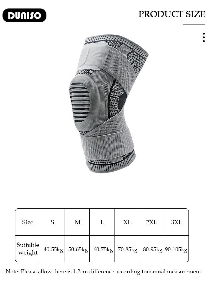 DUNISO Professional Knee Pad Knee Brace with Side Stabilizers and Patella Gel Pads Adjustable Compression Knee Support Braces for Knee Pain Meniscus Tear ACL MCL Arthritis Joint Pain Relief Injury Recovery  - Image 2