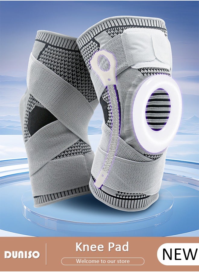 DUNISO Professional Knee Pad Knee Brace with Side Stabilizers and Patella Gel Pads Adjustable Compression Knee Support Braces for Knee Pain Meniscus Tear ACL MCL Arthritis Joint Pain Relief Injury Recovery  - Image 1