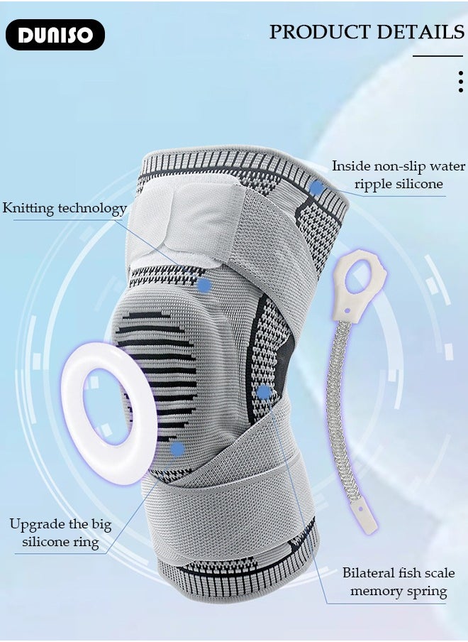 DUNISO Professional Knee Pad Knee Brace with Side Stabilizers and Patella Gel Pads Adjustable Compression Knee Support Braces for Knee Pain Meniscus Tear ACL MCL Arthritis Joint Pain Relief Injury Recovery  - Image 4