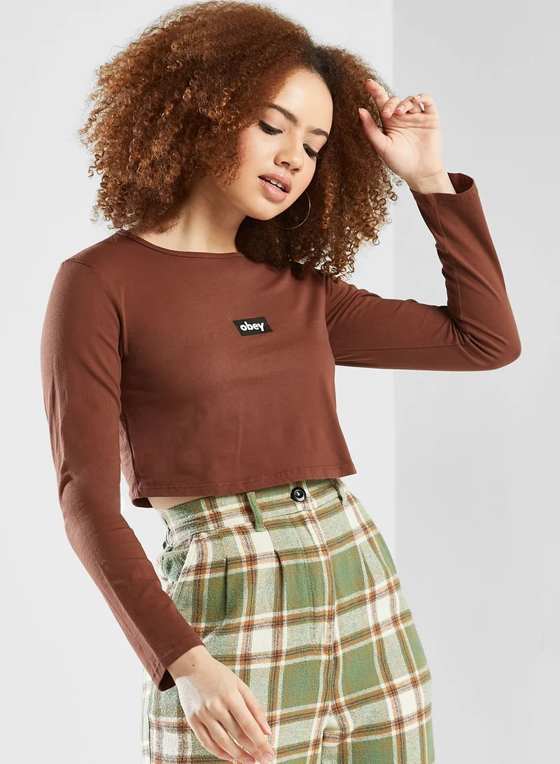 OBEY Tag Cropped Top