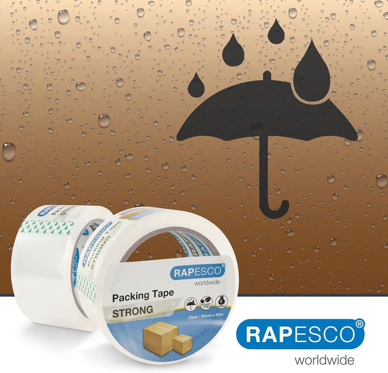 رابيسكو Rapesco 1751 شريط تغليف قوي 50 مم × 60 م، شفاف، عبوة من 3 - Image 3