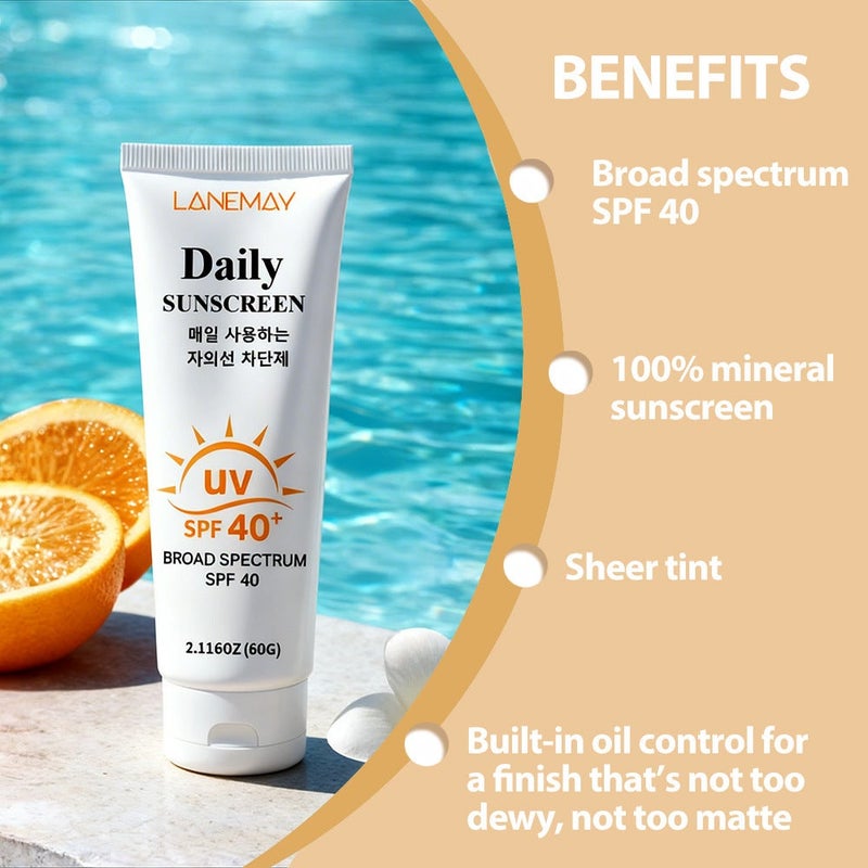 LANEMAY Daily Protective Cream SPF40+ 60g - All-Spectrum Gentle  Sunscreen - Image 2