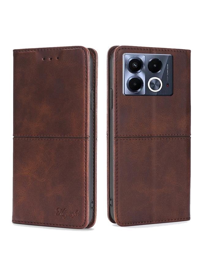 Zaboon Case For Infinix Note 40 5G Cow Texture Magnetic Leather Phone Case - Image 1