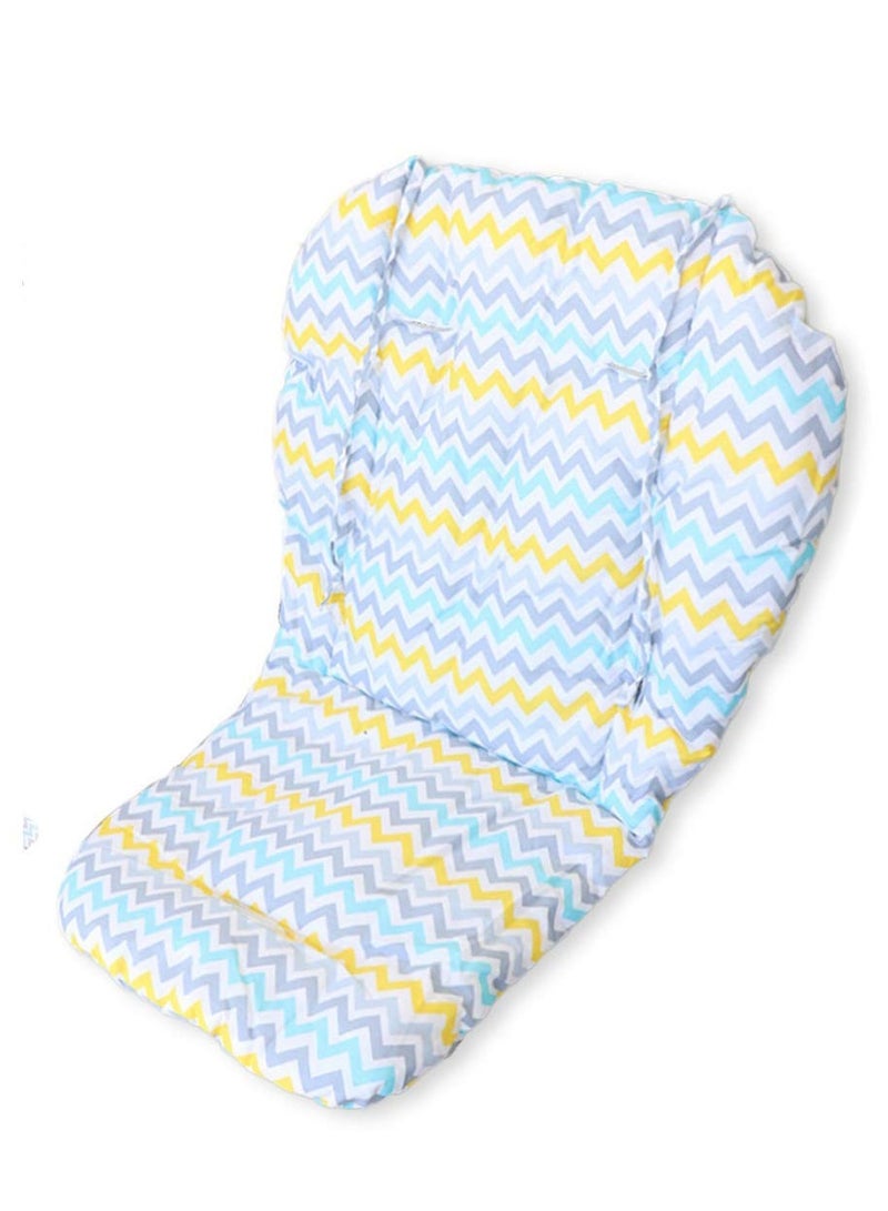SOLARAE وسادة كرسي عالي للأطفال، وسادة مقعد مع فيلم واقي، وسادة كرسي عالي قابلة للتنفس ومقاومة للماء، ألوان خطوط متموجة - Image 2