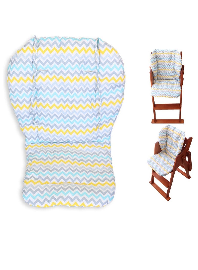 SOLARAE وسادة كرسي عالي للأطفال، وسادة مقعد مع فيلم واقي، وسادة كرسي عالي قابلة للتنفس ومقاومة للماء، ألوان خطوط متموجة - Image 1