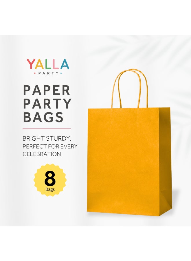 Party Camel Yellow Paper Party Bags - Pack of 8 - Image 2
