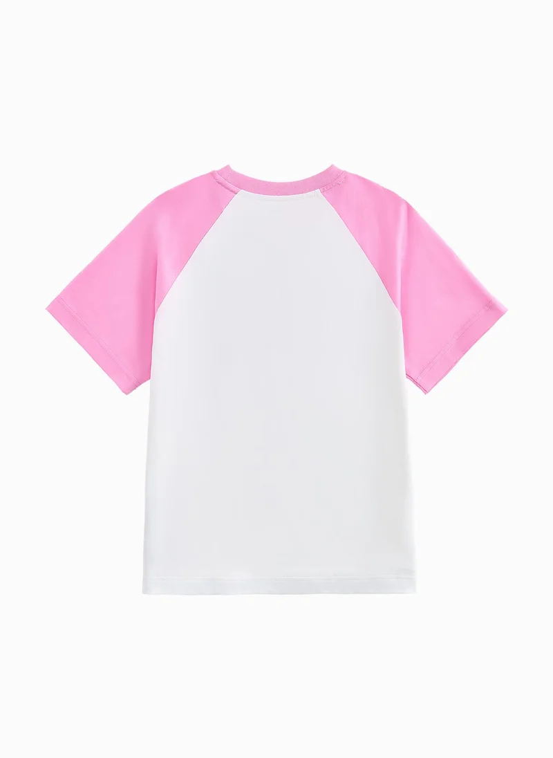 بالابالا Kids Unisex Round V-Neck Short-Sleeved T-Shirt