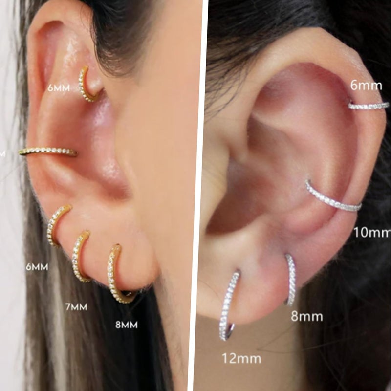 FUNLMO Store 20G 18G 16G 12G Nose Ring Hoop Conch Rook Daith Helix Tragus Piercing Jewelry 316L Surgical Steel Cartilage Earring Conch Hoop Earring Septum Jewelry Belly Lip Ring 5mm to 14mm - Image 5