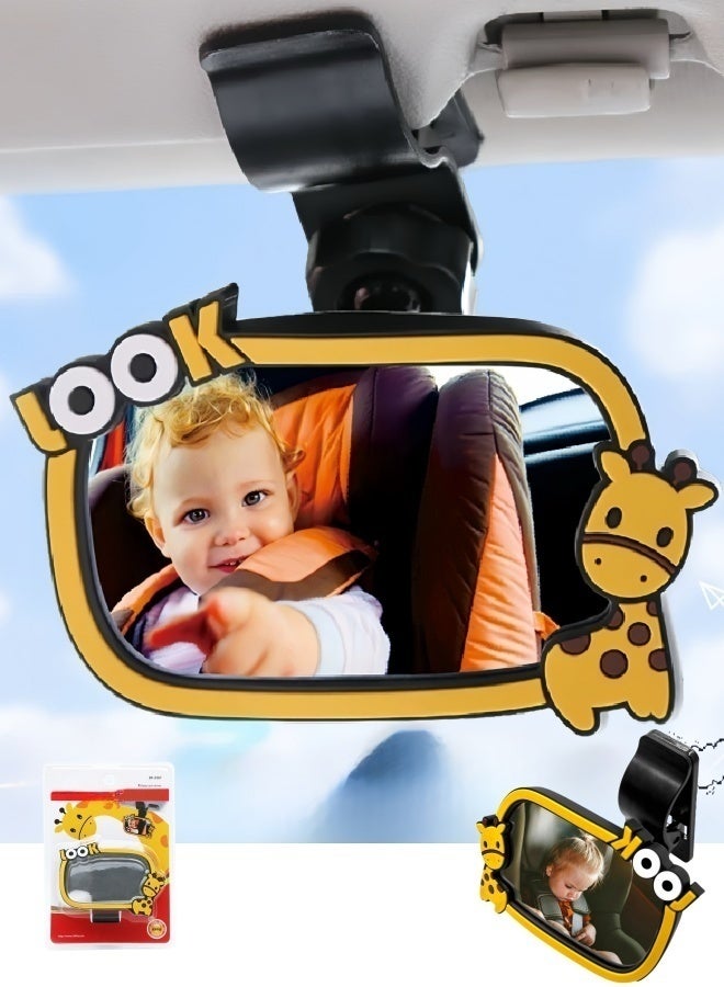 Baby Car Mirror,Safety Car Seat Mirror for Rear Facing Infant,Automotive Interior Rearview Baby Mirror - Car Small Clip-On Adjustable Facing Back Rear View Seat Convex Mirror Clip on Car or Truck Sun Visor - Image 1