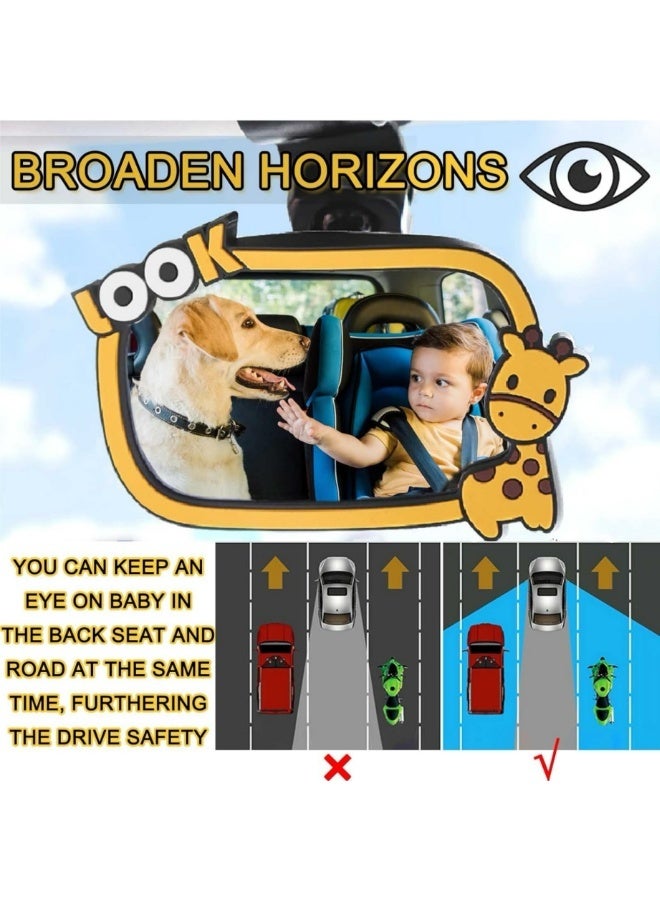 Baby Car Mirror,Safety Car Seat Mirror for Rear Facing Infant,Automotive Interior Rearview Baby Mirror - Car Small Clip-On Adjustable Facing Back Rear View Seat Convex Mirror Clip on Car or Truck Sun Visor - Image 4