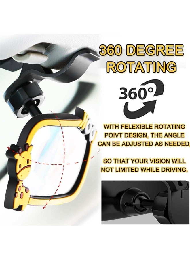 Baby Car Mirror,Safety Car Seat Mirror for Rear Facing Infant,Automotive Interior Rearview Baby Mirror - Car Small Clip-On Adjustable Facing Back Rear View Seat Convex Mirror Clip on Car or Truck Sun Visor - Image 3