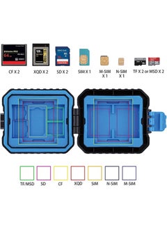 PULUZ 11 Slots Memory Card Case, PULUZ Water-Resistant Anti-Shock Memory Card Wallet Storage Holder for 3SIM + 2XQD + 2CF + 2TF + 2SD Card Protector Case Cover  - Image 3