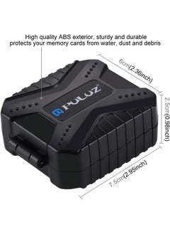 PULUZ 11 Slots Memory Card Case, PULUZ Water-Resistant Anti-Shock Memory Card Wallet Storage Holder for 3SIM + 2XQD + 2CF + 2TF + 2SD Card Protector Case Cover  - Image 2