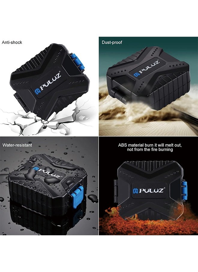 PULUZ - 11 Slots Memory Card Case, PULUZ Water-Resistant Anti-Shock Memory Card Wallet Storage Holder for 3SIM + 2XQD + 2CF + 2TF + 2SD Card Protector Case Cover - Image 1