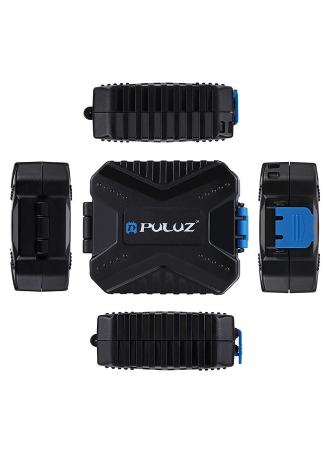 PULUZ - 11 Slots Memory Card Case, PULUZ Water-Resistant Anti-Shock Memory Card Wallet Storage Holder for 3SIM + 2XQD + 2CF + 2TF + 2SD Card Protector Case Cover - Image 1