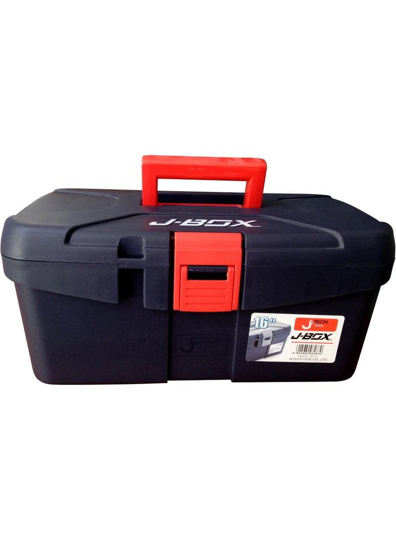 jetechtool Jetech 16-Inch Tool Box, Plastic Storage Toolbox, Multi-Function Organizer with Tray, Polypropylene Plastic Tools Box with Heavy Duty ABS Handle - JB-16 - Image 2