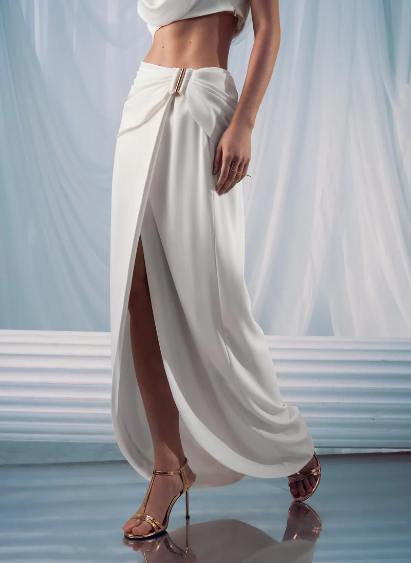 Maxi maxi skirt with voluminous drapery