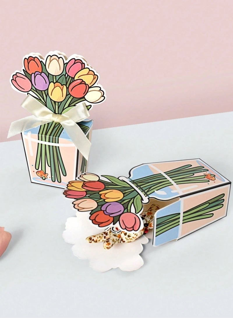 3D Flower Bouquet Gift Boxes for distributing candies and small gifts. Suitable for birthday parties, baby showers, weddings, and engagement celebrations 10 pcs - Image 4