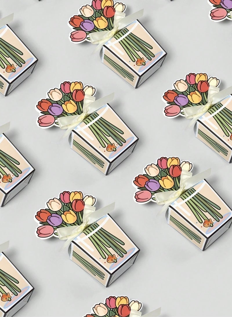 3D Flower Bouquet Gift Boxes for distributing candies and small gifts. Suitable for birthday parties, baby showers, weddings, and engagement celebrations 10 pcs - Image 5