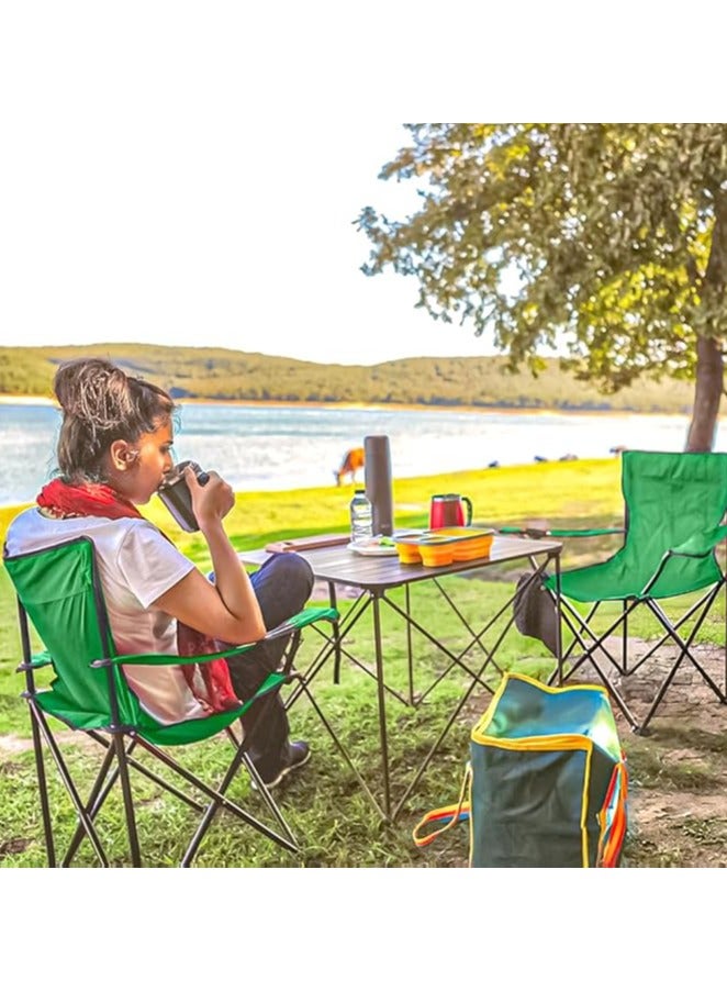 كرسي تخييم من زوبر - كرسي محمول قابل للطي مع حامل اكواب صغير وخفيف الوزن للحديقة وغيرها من الاستخدامات الخارجية في المناسبات مثالي لرحلات الكارافان والشواء والشاطئ والنزهات والسفر - Image 2