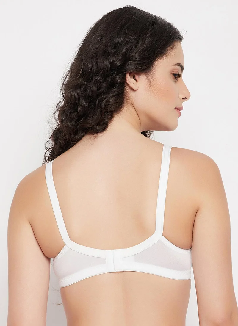 Clovia White Clovia Non-Padded Non-Wired Plus Size Bra in White With Matching PN1675R18 for Women | Best Price UAE