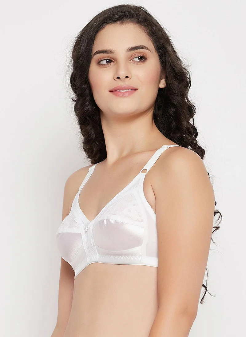 Clovia White Clovia Non-Padded Non-Wired Plus Size Bra in White With Matching PN1675R18 for Women | Best Price UAE