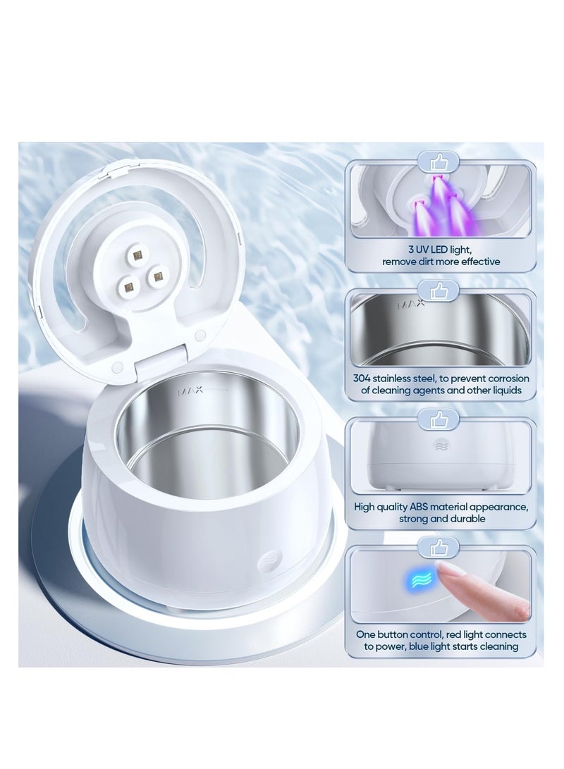 Zikra Ultrasonic UV Cleaner, Ultrasonic Retainer Cleaner Machine, for Dentures, Retainer, Aligner, Mouth Guard, Toothbrush Head, Jewelry, Portable Professional Ultrasonic Cleaner Machine for all Dental - Image 5