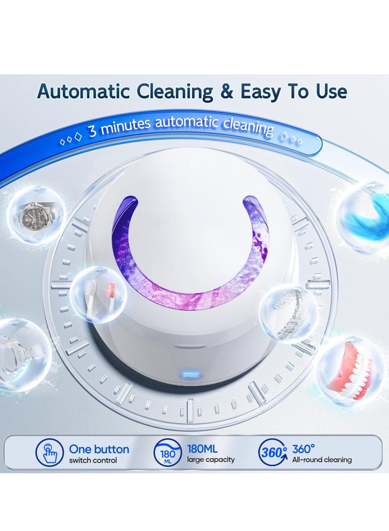 Zikra Ultrasonic UV Cleaner, Ultrasonic Retainer Cleaner Machine, for Dentures, Retainer, Aligner, Mouth Guard, Toothbrush Head, Jewelry, Portable Professional Ultrasonic Cleaner Machine for all Dental - Image 4