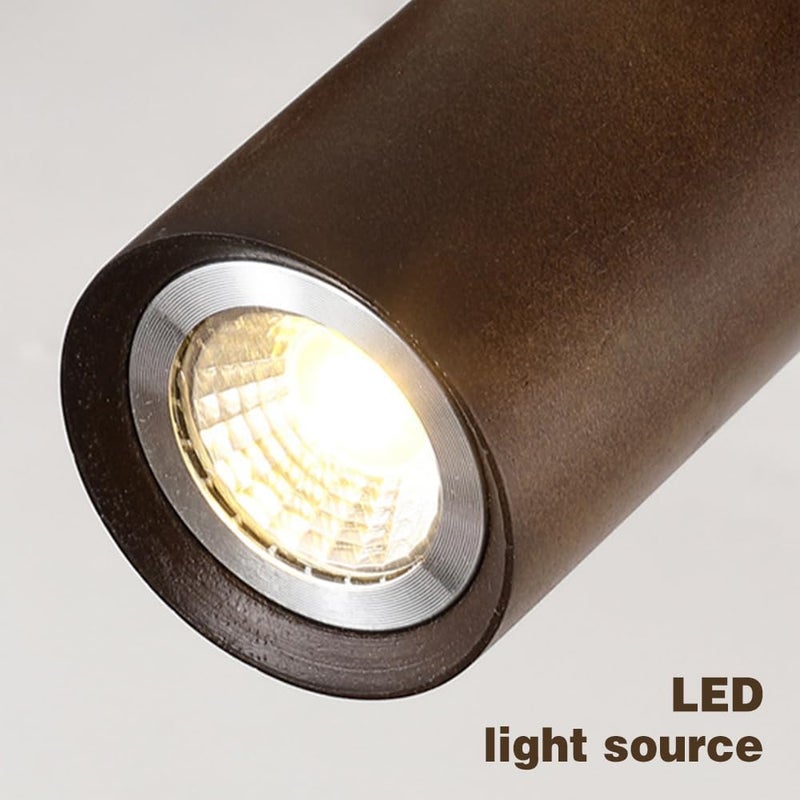Modern Walnut LED Track Light with 350°+90° Adjustable Spotlights - Ideal for Kitchen, Bedroom, Living Room, and Hallway - Image 5