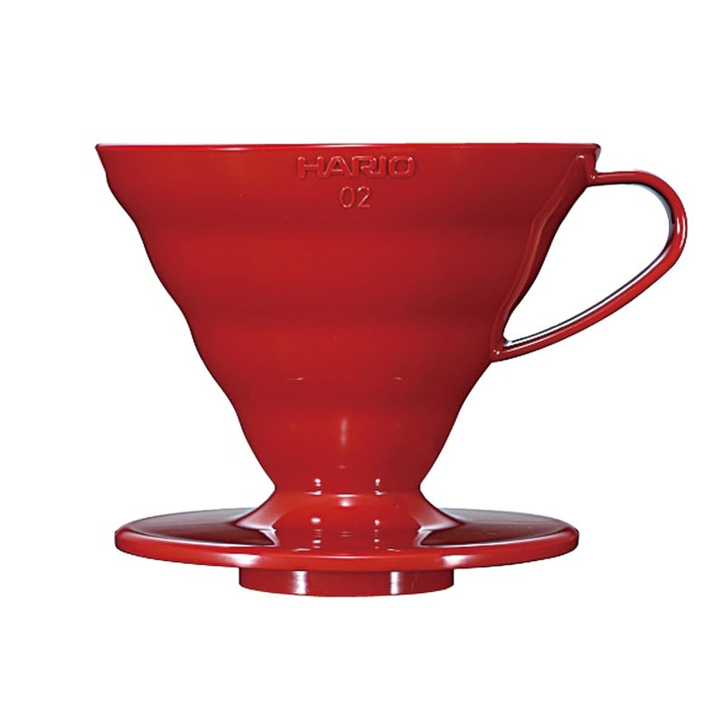 Hario V60 Plastic Coffee Dripper, Size 02, Red - Image 1