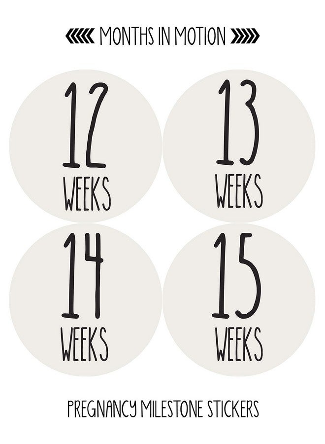 Months In Motion Pregnancy Growth Stickers | Week to Week Pregnant Expecting Photo Prop | Maternity Keepsake | Baby Bump | Weekly Stickers Photo (Set of 36) - Image 2