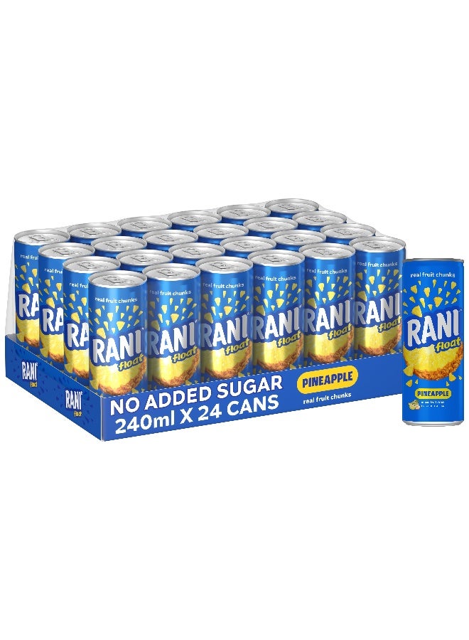 Rani Pineapple Juice with float, No Sugar Added 240ml in Can x 24 Pack
