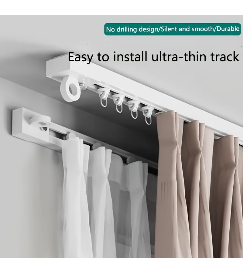 Versatile U Shaped and L Shaped Track 100cm Extendable for Windows RVs Dorms - Image 1