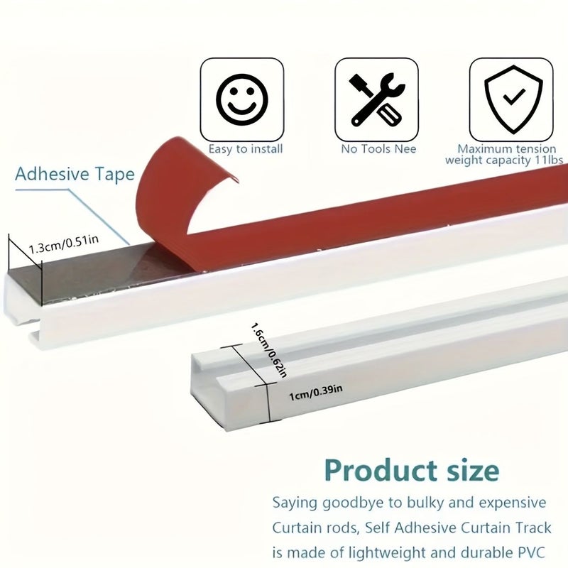 Versatile U Shaped and L Shaped Track 100cm Extendable for Windows RVs Dorms - Image 3