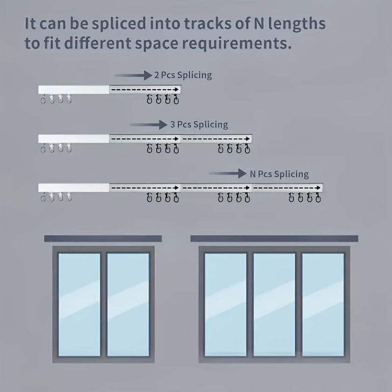 Versatile U Shaped and L Shaped Track 100cm Extendable for Windows RVs Dorms - Image 5