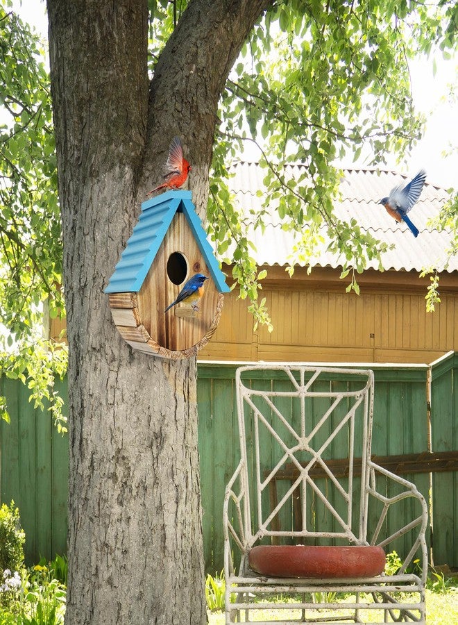 Auslar Bird House, Wooden Bird Houses for Outside, Birdhouse for Outdoors, Hanging Bluebird House for Cardinals Finch Wren Swallow for Garden Viewing - Image 3